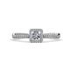 1 - Emily Classic 5.50 mm Princess Cut and Round Diamond Micro Pave Tapered Shank Halo Engagement Ring 