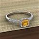 2 - Emily Classic 5.50 mm Princess Cut Citrine and Round Diamond Micro Pave Tapered Shank Halo Engagement Ring 
