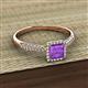 2 - Emily Classic 5.50 mm Princess Cut Amethyst and Round Diamond Micro Pave Tapered Shank Halo Engagement Ring 