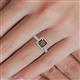 5 - Emily Classic 5.50 mm Princess Cut Smoky Quartz and Round Diamond Micro Pave Tapered Shank Halo Engagement Ring 