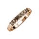 3 - Evia 3.00 mm Princess Cut Smoky Quartz 7 Stone Wedding Band 