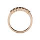 4 - Evia 3.00 mm Princess Cut Smoky Quartz 7 Stone Wedding Band 