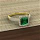 2 - Emily Classic 6.50 mm Princess Cut Chatham Created Emerald and Round Diamond Micro Pave Tapered Shank Halo Engagement Ring 