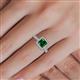 5 - Emily Classic 6.50 mm Princess Cut Chatham Created Emerald and Round Diamond Micro Pave Tapered Shank Halo Engagement Ring 