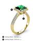 4 - Emily Classic 6.50 mm Princess Cut Chatham Created Emerald and Round Diamond Micro Pave Tapered Shank Halo Engagement Ring 