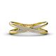 1 - Iryna 1/4 ctw Diamond Micro Pave Set Criss Cross Wedding Band 