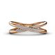 1 - Iryna 1/4 ctw Diamond Micro Pave Set Criss Cross Wedding Band 