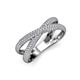 3 - Iryna 1/2 ctw Diamond Micro Pave Set Criss Cross Wedding Band 