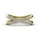 1 - Iryna 1/2 ctw Diamond Micro Pave Set Criss Cross Wedding Band 