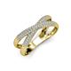 3 - Iryna 1/2 ctw Diamond Micro Pave Set Criss Cross Wedding Band 