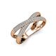 3 - Iryna 1/2 ctw Diamond Micro Pave Set Criss Cross Wedding Band 