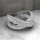 2 - Iryna 2 ctw Diamond Micro Pave Set Criss Cross Wedding Band 