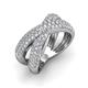 3 - Iryna 2 ctw Diamond Micro Pave Set Criss Cross Wedding Band 