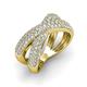 3 - Iryna 2 ctw Diamond Micro Pave Set Criss Cross Wedding Band 