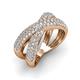 3 - Iryna 2 ctw Diamond Micro Pave Set Criss Cross Wedding Band 