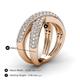 4 - Iryna 2 ctw Diamond Micro Pave Set Criss Cross Wedding Band 