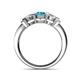 4 - Raea London Blue Topaz and Lab Grown Diamond Three Stone Engagement Ring 