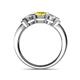 4 - Raea Lab Created Yellow Sapphire and Lab Grown Diamond Three Stone Engagement Ring 