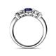 4 - Raea Blue Sapphire and Lab Grown Diamond Three Stone Engagement Ring 