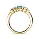 4 - Raea London Blue Topaz and Lab Grown Diamond Three Stone Engagement Ring 