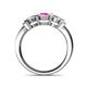 4 - Raea Lab Created Pink Sapphire and Lab Grown Diamond Three Stone Engagement Ring 