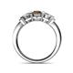 4 - Raea Smoky Quartz and Lab Grown Diamond Three Stone Engagement Ring 