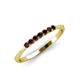 4 - Reina 2.00 mm Red Garnet 7 Stone Wedding Band 