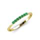4 - Reina 2.00 mm Emerald 7 Stone Wedding Band 