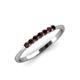 4 - Reina 2.00 mm Red Garnet 7 Stone Wedding Band 