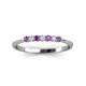 3 - Reina 2.00 mm Amethyst and Diamond 7 Stone Wedding Band 