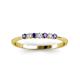 3 - Reina 2.00 mm Iolite and Diamond 7 Stone Wedding Band 