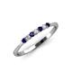4 - Reina 2.00 mm Blue Sapphire and Diamond 7 Stone Wedding Band 