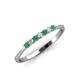 4 - Reina 2.00 mm Emerald and Diamond 7 Stone Wedding Band 