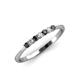 4 - Reina 2.00 mm Black and White Diamond 7 Stone Wedding Band 