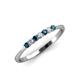4 - Reina 2.00 mm Blue and White Diamond 7 Stone Wedding Band 
