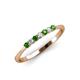 4 - Reina 2.00 mm Green Garnet and Diamond 7 Stone Wedding Band 