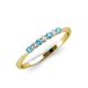 4 - Reina 2.00 mm Blue Topaz and Diamond 7 Stone Wedding Band 