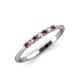 4 - Reina 2.00 mm Rhodolite Garnet and Diamond 7 Stone Wedding Band 