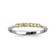 3 - Reina 2.00 mm Yellow and White Diamond 7 Stone Wedding Band 