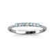 3 - Reina 2.00 mm Aquamarine and Diamond 7 Stone Wedding Band 