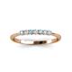 3 - Reina 2.00 mm Aquamarine and Diamond 7 Stone Wedding Band 