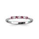 3 - Reina 2.00 mm Pink Tourmaline and Diamond 7 Stone Wedding Band 