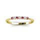 3 - Reina 2.00 mm Pink Tourmaline and Diamond 7 Stone Wedding Band 