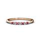 1 - Reina 2.00 mm Pink Tourmaline and Diamond 7 Stone Wedding Band 