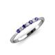 4 - Reina 2.00 mm Iolite and Diamond 7 Stone Wedding Band 
