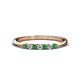 1 - Reina 2.00 mm Emerald and Diamond 7 Stone Wedding Band 