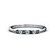 1 - Reina 2.00 mm London Blue Topaz and Diamond 7 Stone Wedding Band 
