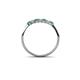 5 - Reina 2.00 mm Emerald and Diamond 7 Stone Wedding Band 