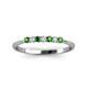 3 - Reina 2.00 mm Green Garnet and Lab Grown Diamond 7 Stone Wedding Band 