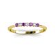 3 - Reina 2.00 mm Amethyst and Lab Grown Diamond 7 Stone Wedding Band 